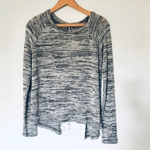 POOF!• Black Open Lace Back Sweater